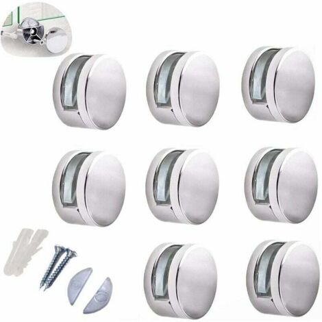 Zinc alloy mirror clips, glass shelf bracket, for fixing glass mirrors, 8 pieces MUMU