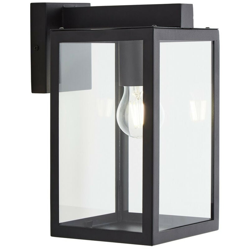 Forum Lighting - Forum Hestia Glass Panel Outdoor Wall Lantern Black IP44