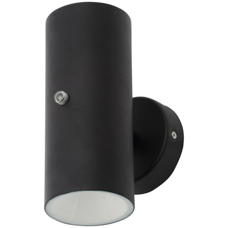 Image of Melo 10W led Outdoor Up and Down Wall Light with Dusk til Dawn Sensor Black - Zinc