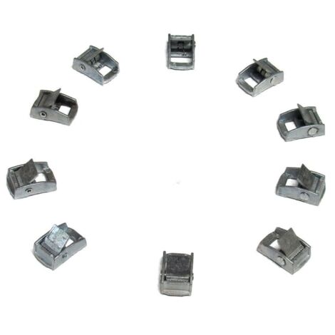 Zinc Plated Pressed Cam Buckles 12MM 50KG X10 (Metal Cambuckle Tie Down Flap Clips)
