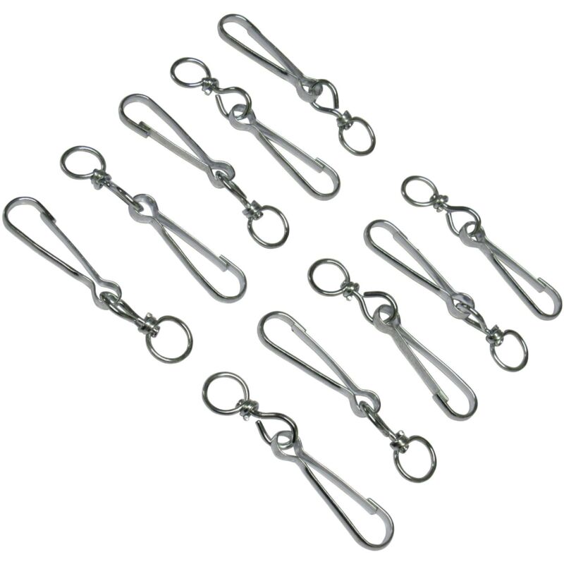 Zinc Plated Simplex Swivel Hooks 25MM X10 (Dog Clip Lanyard Key Ring Snap Hook)