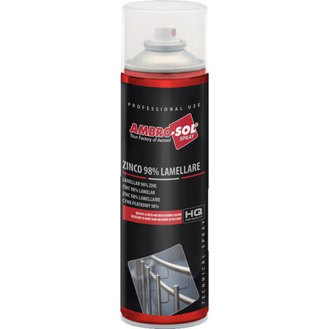 ZINCO 98% Lamellare, antiruggine, zincatura a freddo Ambro-SOL - Z358 – 500 ml