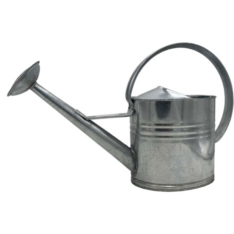 Zinkgießkanne 10 l silber Stahlblech verzinkt Garten Vintage Gießkanne Zinkblech