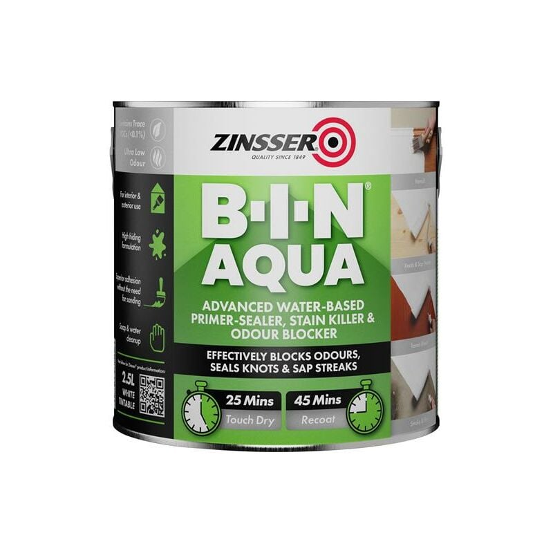 ZN7440001C1 b-i-n Aqua Primer Sealer Blocker 2.5 Litre ZINBINA25L - Zinsser