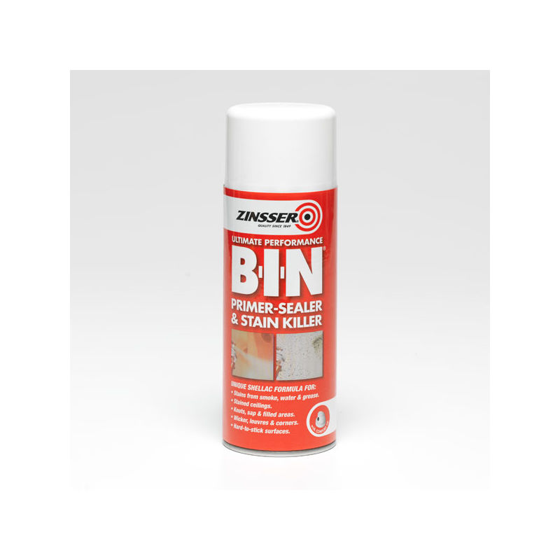 Zinsser BIN Primer Sealer - Stain Killer Paint - Aerosol - 400ml