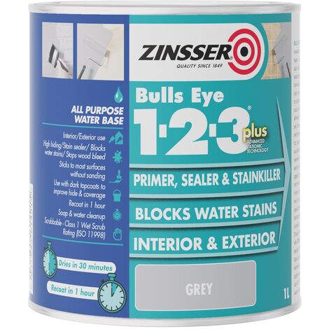 123 Bulls Eye Plus Primer & Sealer Paint 1 litre ZINBE123P1L