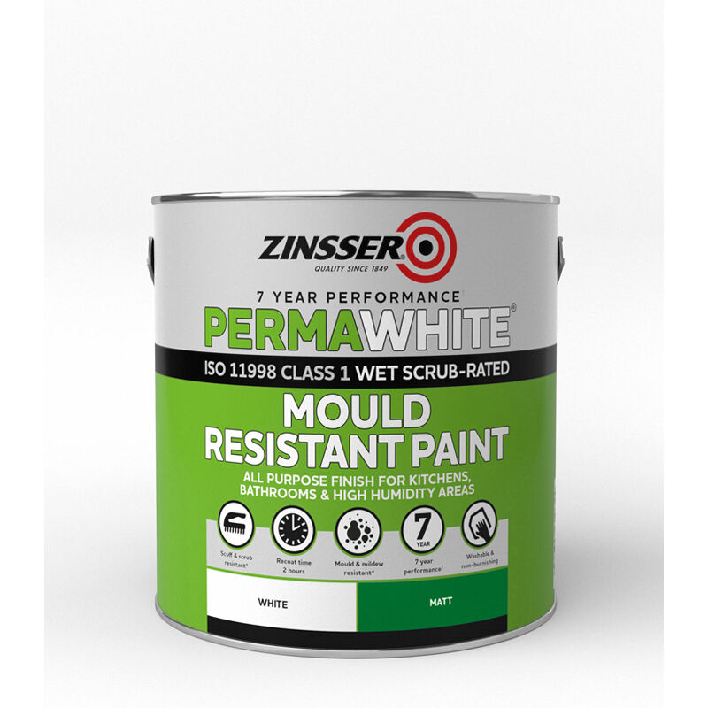 Zinsser Perma White Interior Paint Matt 2.5L ZN7070001C1