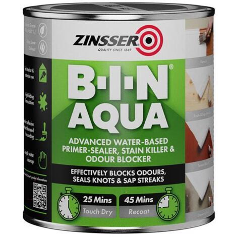 Zinsser Primer And Sealer 500ml B-I-N Aqua For Odours Stains etc ZINBINA500