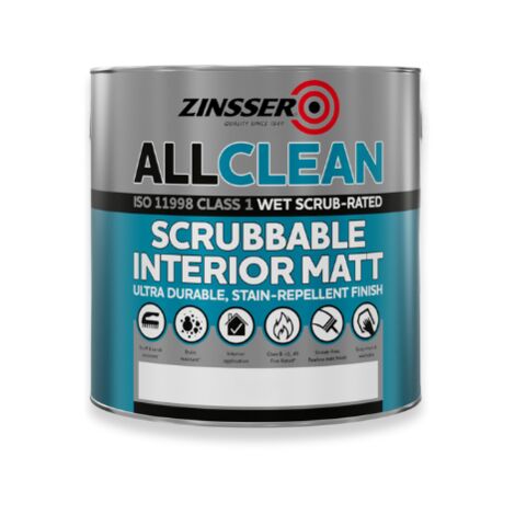 Zinsser Scrubbable Interior Matt All Clean - White - 2.5 Litre