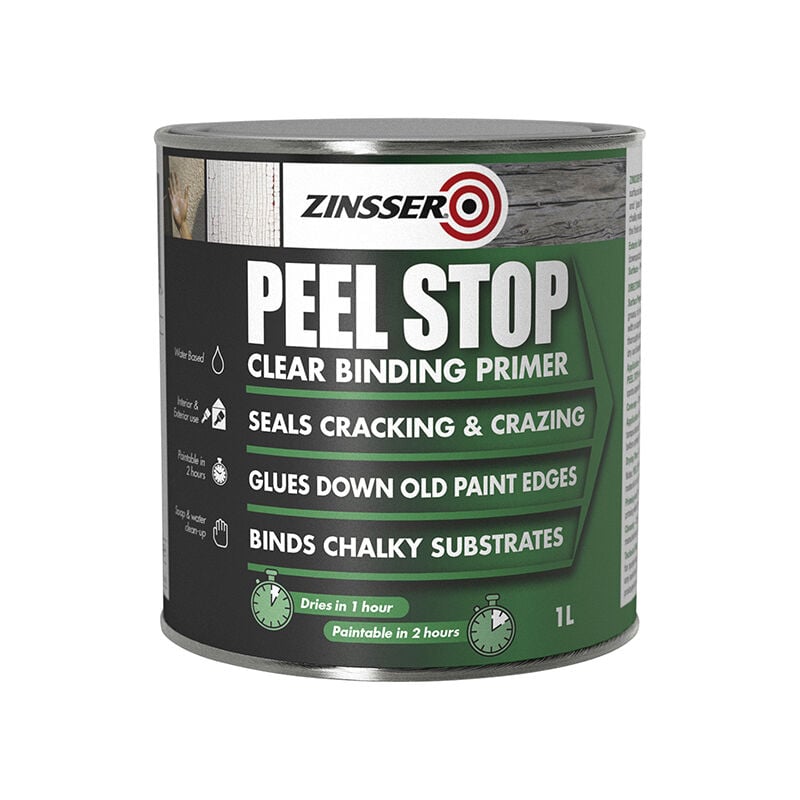 Zinsser ZN7180001D1 Peel Stop® Clear Binding Primer Paint 1 litre ZINPSP1L