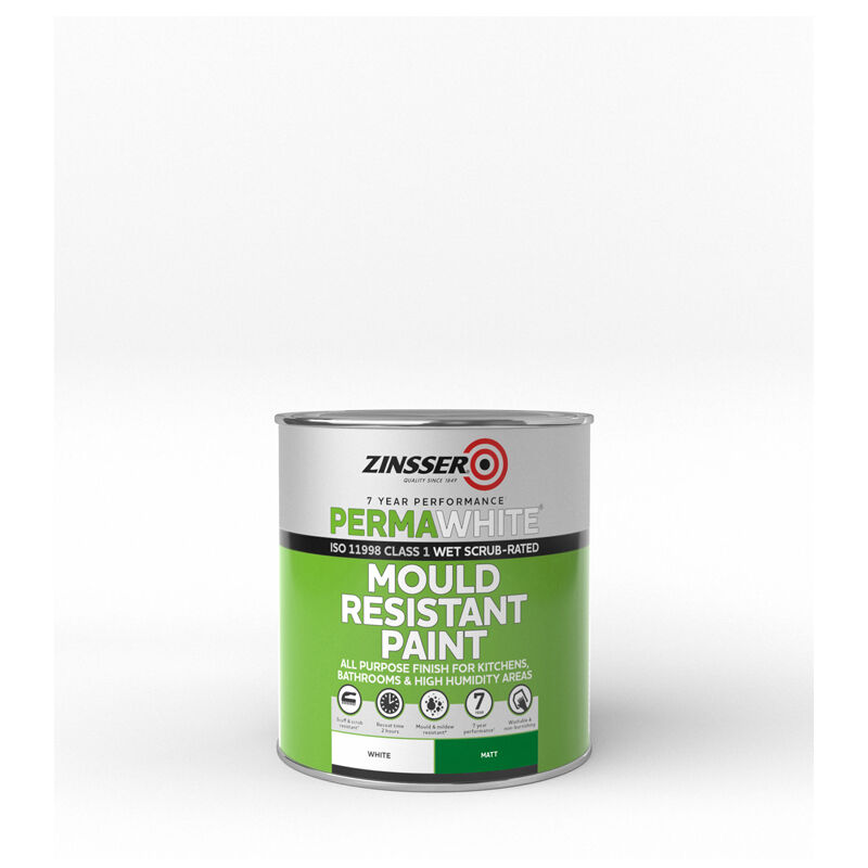 Perma White Interior Paint - Matt - 1L - White - Zinsser