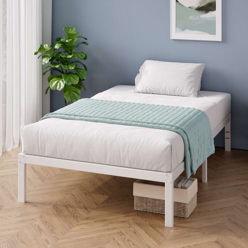 Zinus - Felix Lit 1 personne, Lit 90x190 cm, Cadre de lit en métal avec des lattes en métal, Hauteur 35.5 cm, Facile à Assembler