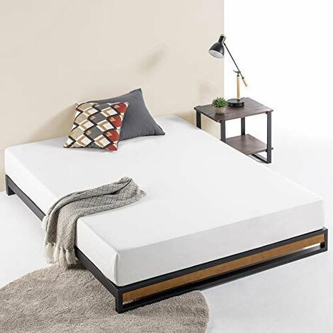 Zinus Lit à plate-forme Suzanne de 15,2 cm sans tête de lit / Support de matelas/ Pas besoin de sommier/ Soutien