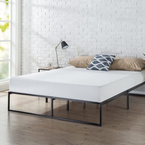 Zinus Lorelai Letto 140x190 cm Struttura letto 31 cm di altezza con contenitore sotto il letto Struttura letto a piattaforma in metallo Nero