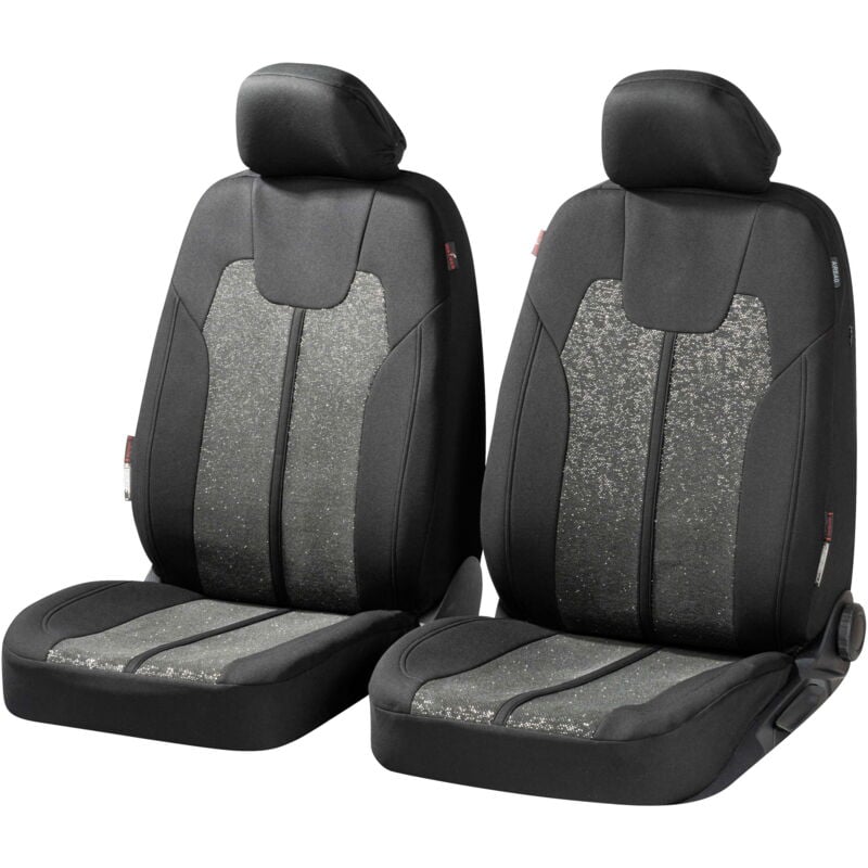 Zipp it Housse de sièges Corso pour deux sièges avant avec système de fermeture éclair noir/argent