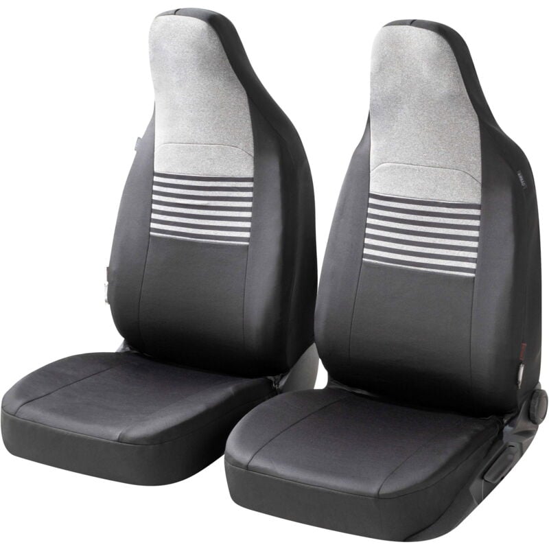 Zipp it Premium Housse de sièges Gordon pour deux sièges avant avec système de fermeture éclair noir/gris