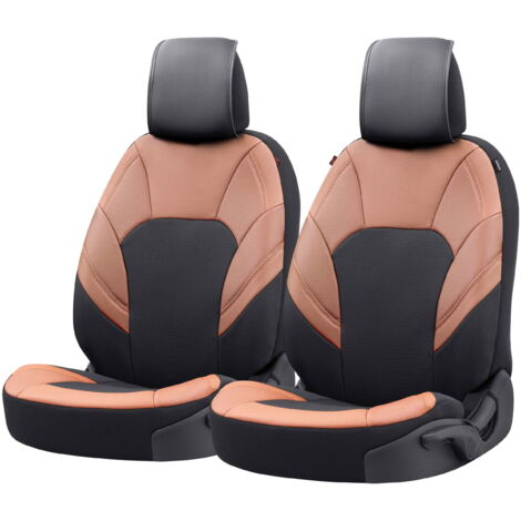 ZIPP IT Premium Housse de sièges Hampton pour deux sièges avant avec système de fermeture éclair noir/marron
