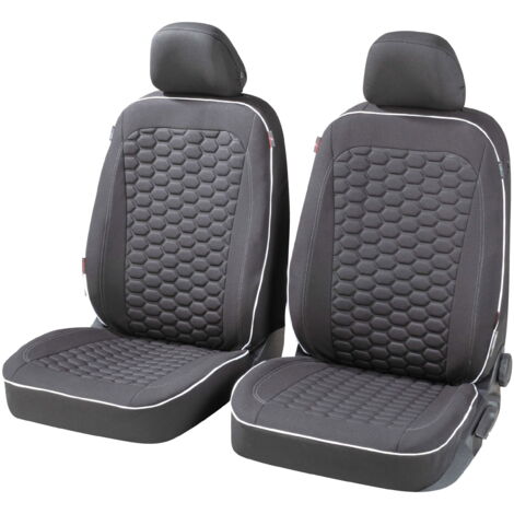 ZIPP IT Premium Housse de sièges Kendal pour deux sièges avant avec système de fermeture éclair noir/blanc