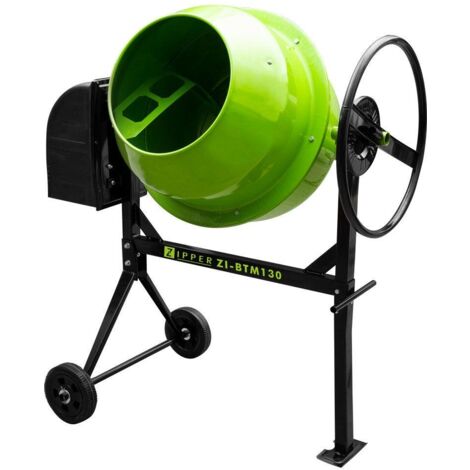 Zipper – Bétonnière électrique 130L 550W – Moteur 550W – Cuve en fonte – Pour chantiers humides – Portable et robuste