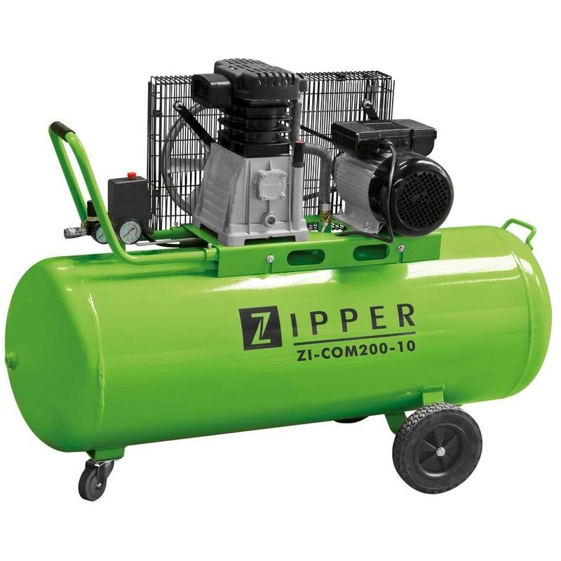 Compresseur a entrainement par courroie 230v 200L ZIPPER zi-com200-10