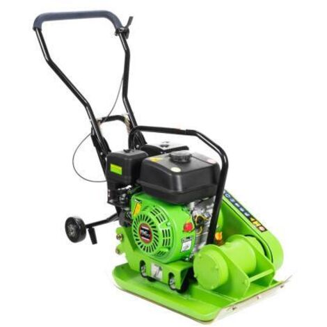 Zipper Rüttelplatte ZI-RPE60 inkl. Gummiplatte und Fahrwerk 4 kW Rüttelplatte