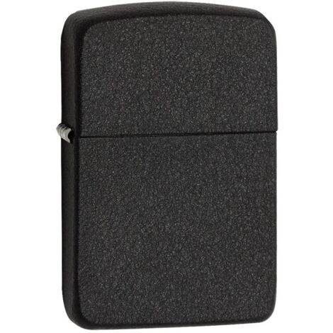 Zippo Benzina Accendino Ricaricabile Antivento, Ottone, Nero, 5.70 x 3.70 x 1.20 cm