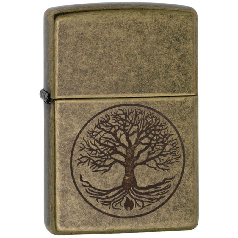Couleur Laiton Arbre de vie gravé - Zippo
