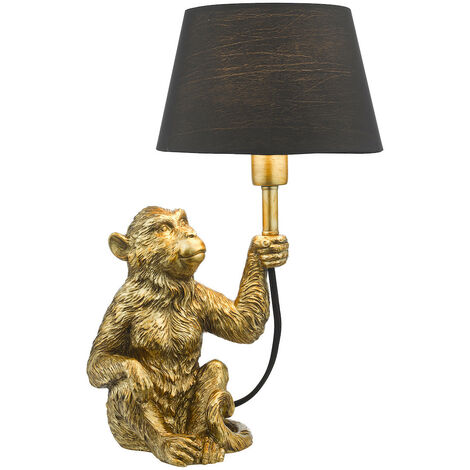Tischleuchte Radfahrer Monkey Gold Tischlampe Affe Nachttischlampe Leuchte 54cm 