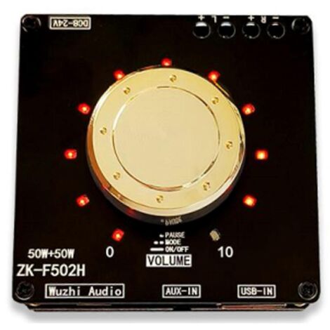 ZK-F502H Carte Amplificateur Audio Stéréo 2.0, 50Wx2 Haute Puissance pour Home Cinéma