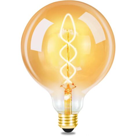 ZMH 1 ampoule LED E27 vintage - Ampoule Edison G125 2700K 4W à filament, lumière blanc chaud, design rétro en verre