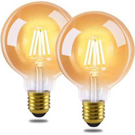 ZMH 2 Ampoules LED E27 4W eq 40W, Vintage Edison Blanc chaud 2700K G80 Ampoule à filament économie d'énergie pour Maison hôtel