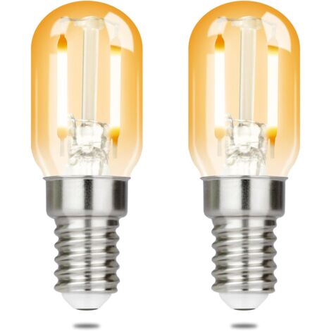 ZMH 2 pcs Ampoules LED E14 Blanc Chaud - Modèle Rétro T22 Lampes Vintage 2W Edison Sockel, Équivalent 2700K Blanc Chaud, Lampe Économie D'énergie, Douille E14 pour Réfrigérateur, Non-Dimmable