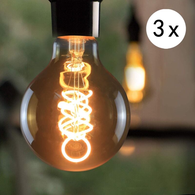 ZMH - 3 pcs ampoule led E27 lampe vintage - G80 ampoule Edison Light Bulb 2700K 4W lampe à incandescence blanc chaud filament ampoule rétro verre