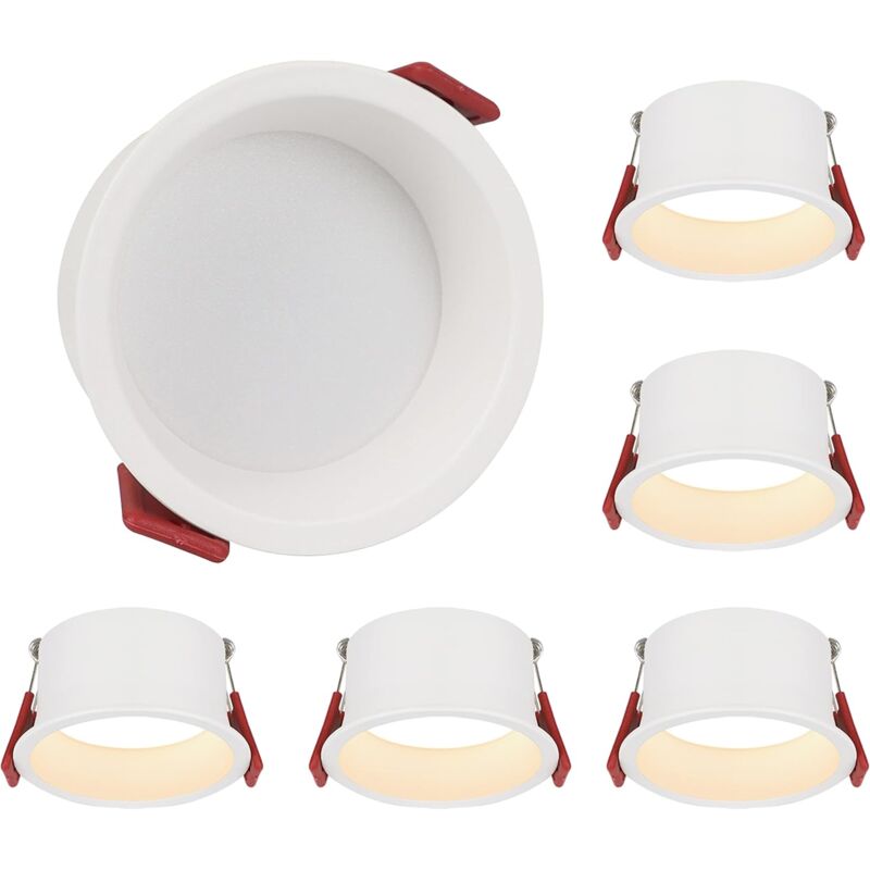 ZMH - 5 Spots Encastrables led 230V - Plafonnier Encastré 5W - IP44 Étanche Spot led Salle de Bain - Ø81mm Profondeur d'Installation Éclairage Salle