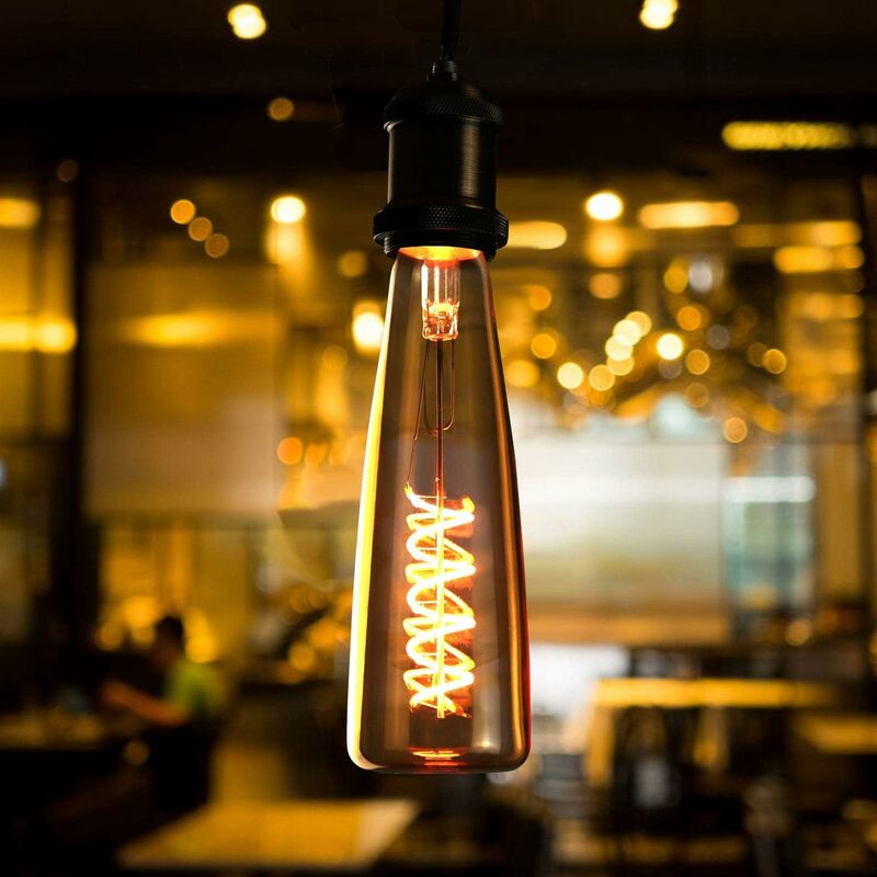 ZMH Ampoule rétro LED, ampoule E27 Edison en forme de bouteille de vin, 4W, blanc chaud 2200K, couleur or, ampoule à filament spirale décorative