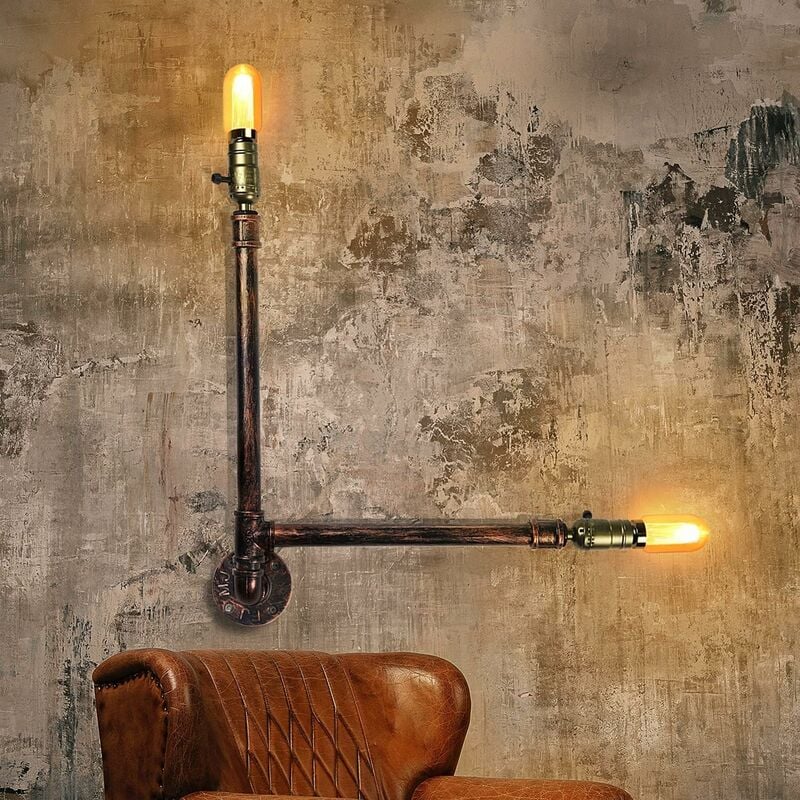 Vintage applique décoration rétro lampe d'intérieur pour mur avec design industriel et interrupteur dans le couloir style campagnard éclairage de lit