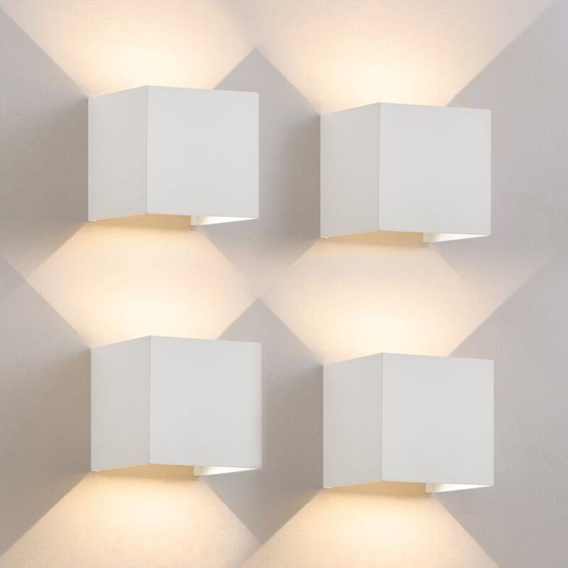 Applique murale led Extérieur Lampe -up down Luminaire extérieure 5W Spot mural intérieur Ip65 Etanche Lampe couloir Cage d'escalier ,blanc 4ER - ZMH