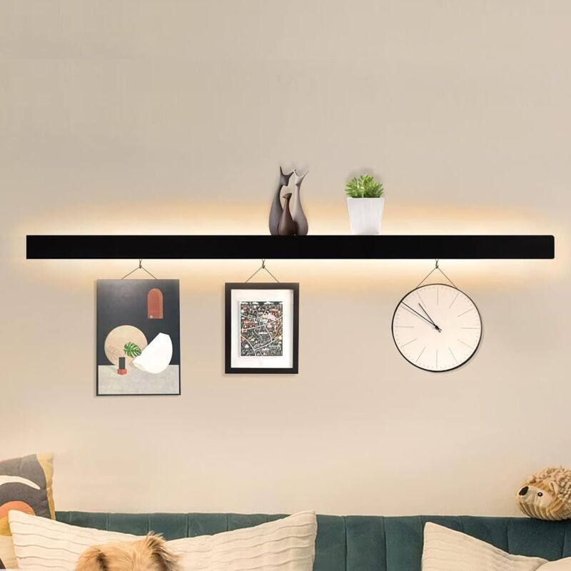 ZMH Applique Murale LED Intérieur Salon Applique Murale - 100CM Éclairage Noir avec 3 Crochets Moderne 37W Lampe de Nuit Haut et Bas Lampe de Couloir