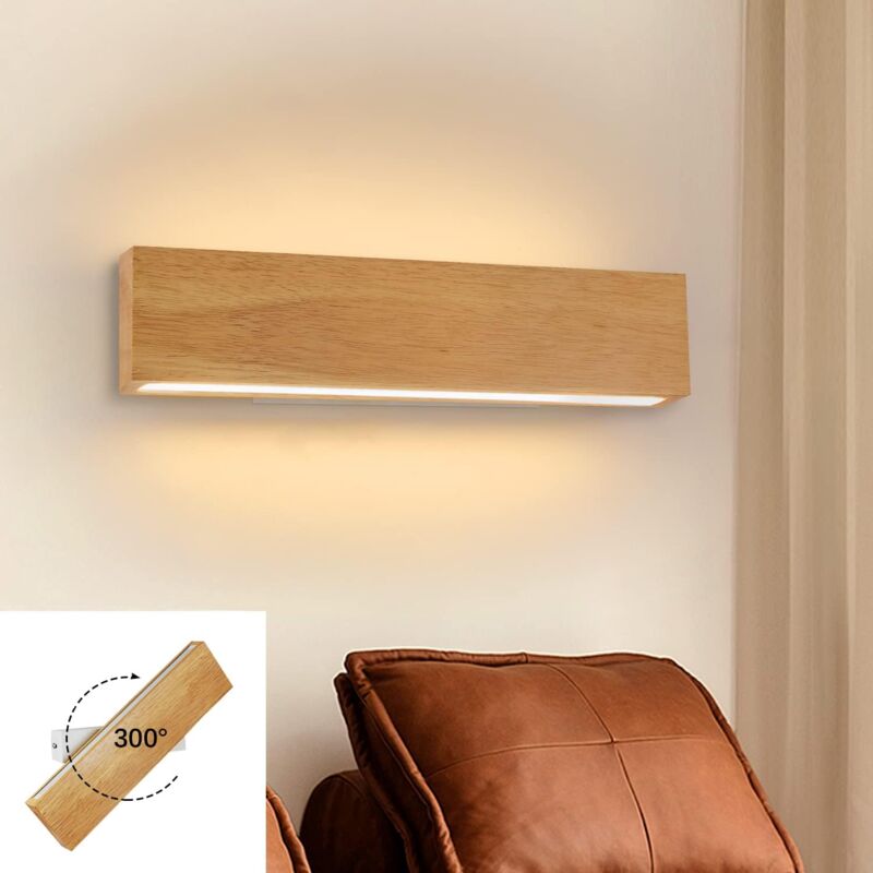 Applique murale led intérieure - Moderne Bois 32CM Lampe de couloir 3000K Blanc chaud Up et Down Design 11W Lampe de cage d'escalier Indirecte
