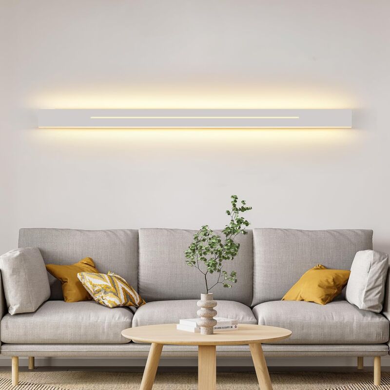 Applique murale led - Moderne 3000K Blanc Chaud intérieur Lampe de Couloir Longueur éclairage mural pour salon, escalier, chambre - Blanc 100cm - ZMH