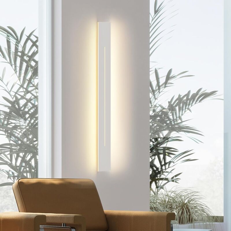 ZMH Applique murale LED - Moderne 3000K Blanc Chaud intérieur Lampe de Couloir Longueur éclairage mural pour salon, escalier, chambre - Blanc 60cm