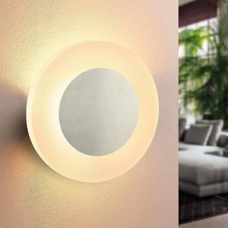 ZMH - Applique murale led pour intérieur - Éclairage mural - Pour couloir chambre à coucher cage d'escalier Rond 3000 k Blanc chaud - En fer et