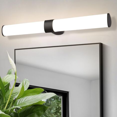 ZMH Applique murale LED pour salle de bain - 15 W - Lampe de miroir de salle de bain - Couleur de lumière blanche neutre 4000 K - Applique murale noire - Lampe de salle de bain - Éclairage d'armoire d