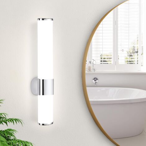ZMH Applique murale LED pour salle de bain - 6 W - Lampe miroir pour salle de bain - 30 cm - Étanche IP44 - Chrome moderne - Blanc neutre 4000 K - Applique murale pour sous-sol, cuisine, salle de bain