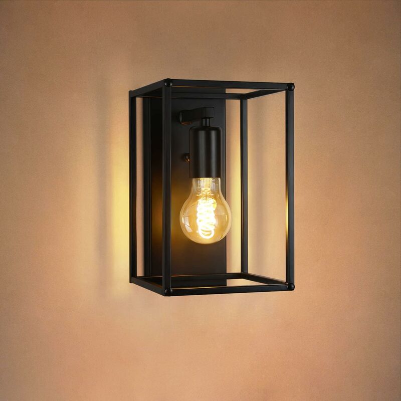 ZMH - Applique murale vintage noire - éclairage mural industriel intérieur lampe de couloir éclairage escalier rétro E27 métal chambre à coucher