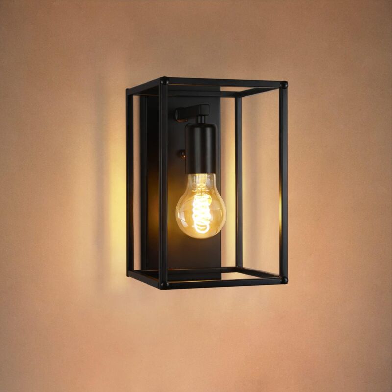 ZMH - Applique murale vintage noire - éclairage mural industriel intérieur lampe de couloir éclairage escalier rétro E27 métal chambre à coucher