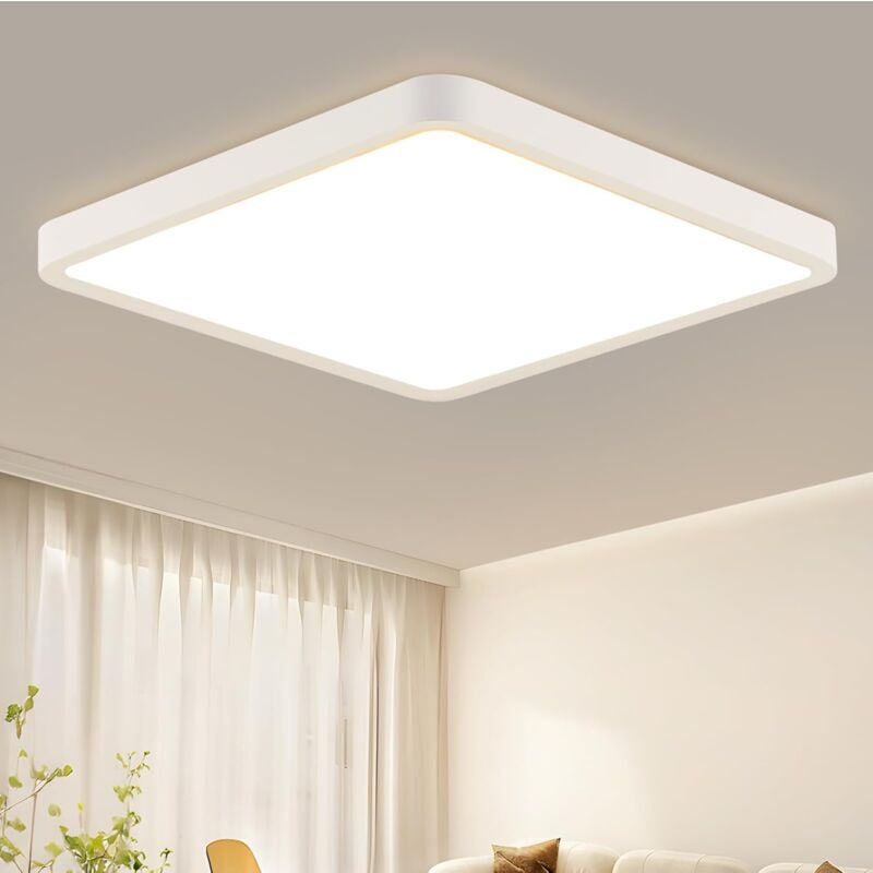 ZMH - led Plafonnier Plat - 23W Lumière chaude 23cm Lampe de chambre Carrée Éclairage de plafond de salle de bains Lampe de salle de bains Étanche i