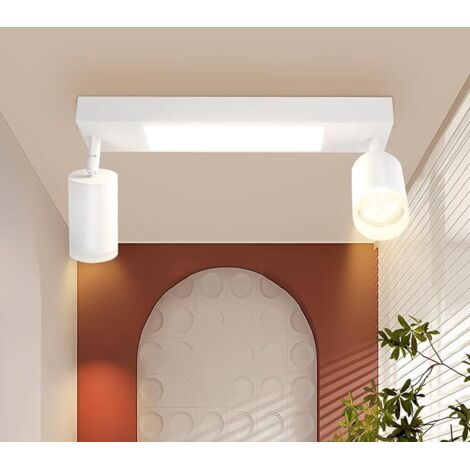 ZMH Deckenleuchte LED Deckenstrahler GU10 2 Flammig Lampe de plafond Blanche 3000k Blanc chaud 20W Lampe chambre à coucher Pivotant 350° Deckenspot Pour Cuisine Salle à manger Couloir Korridor