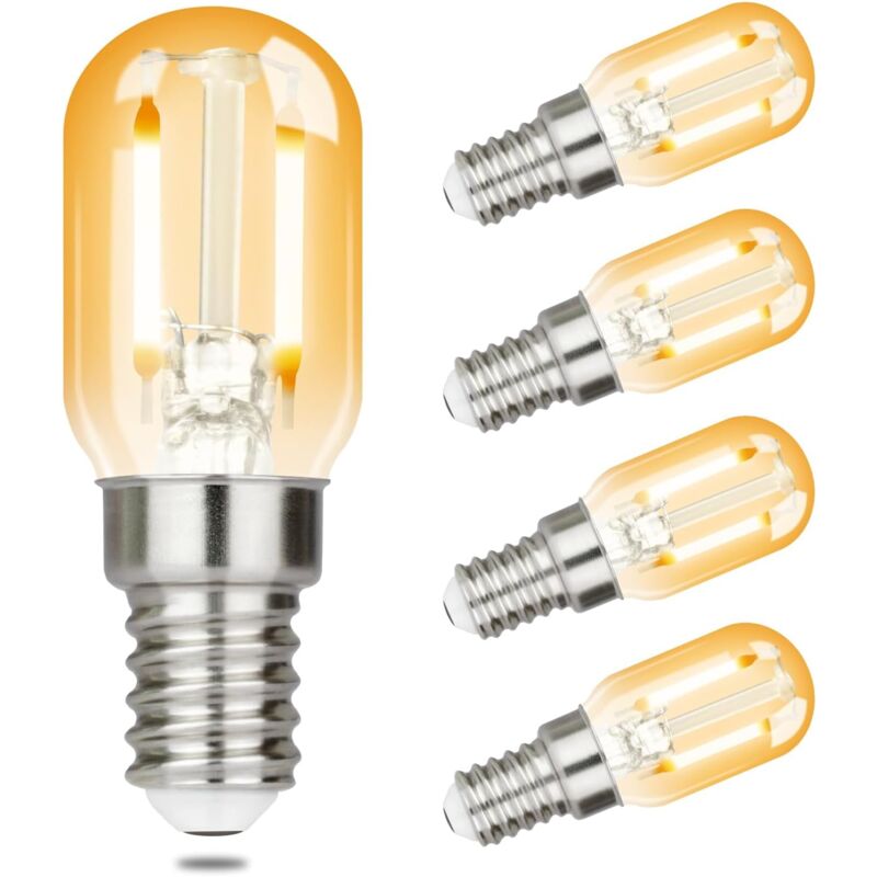 ZMH E14 Ampoule LED Blanc Chaud - 4 Pièces - Lampes LED Vintage T22 2W Rétro Edison Socle Ampoule 2700K Lumière Chaude Ampoule à Économie d'Énergie