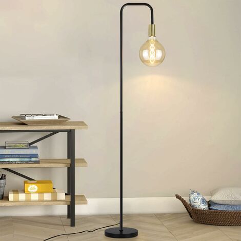 ZMH – Lampadaire noir vintage E27 – Interrupteur à pied – Style industriel rétro pour salon et chambre – Lampe design personnalisable